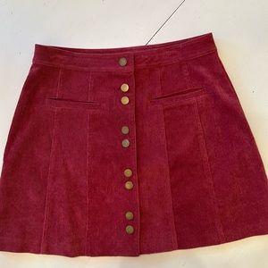 Deep red corduroy mini skirt. In good condition only worn few times. Size S